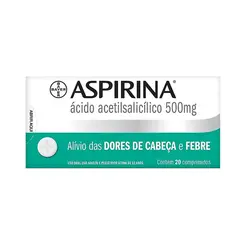 Aspirina Ácido Acetilsalicílico 500mg 20 comprimidos