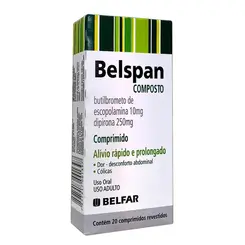 Belspan Composto Butilbrometo de Escopolamina + Dipirona 20 Comprimidos Revestidos