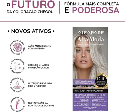 Tintura Alta Moda Louro Cinza Platinado 12.111