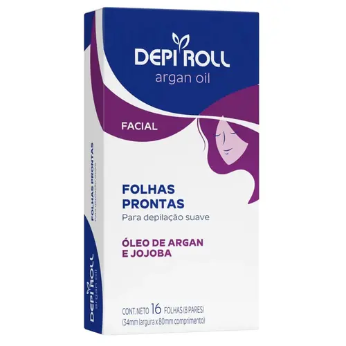Cera Depi Roll Folha Facial Argan 8 Pares