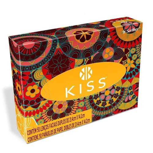 Lenço De Papel Kiss Com 50 Unidades