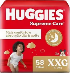 Fralda Huggies Supreme Care Hiper XXG 58 Unidades
