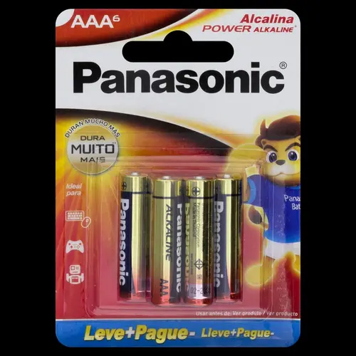 Pilha Panasonic Alcalina Palito Aaa 6 Unidades