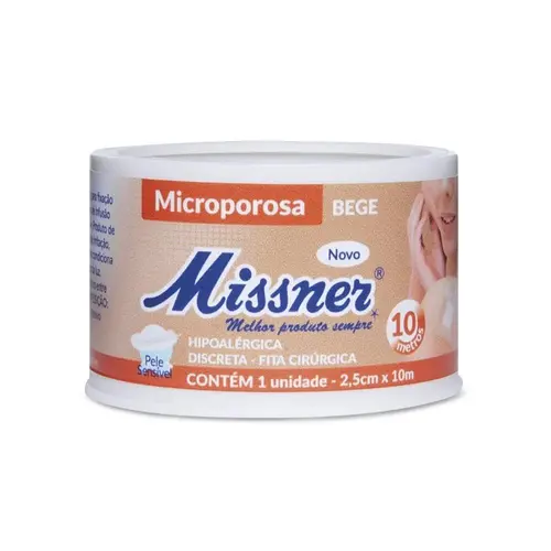 Fita Missner Microporosa Bege 2.5Cm X 10Mts
