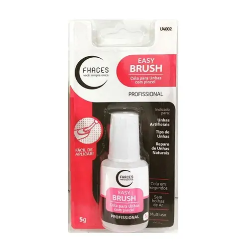 Cola Para Unhas Com Pincel Easy Brush Fhaces 5 Gramas