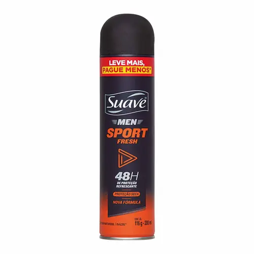 Desodorante Suave Aerosol Men Sport Fresh 200ml
