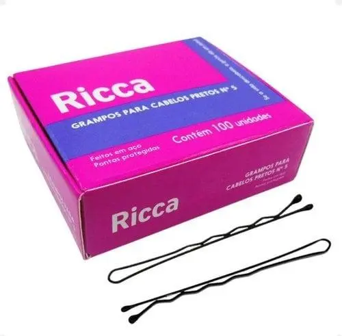 Grampo Para Cabelo Ricca N°5 Preto