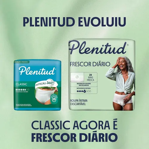 Roupa Íntima Plenitud Frescor Diário P/M 32 Unidades