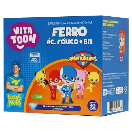Vita Toon Ferro Acido Folico + B12 Com 30 Gomas
