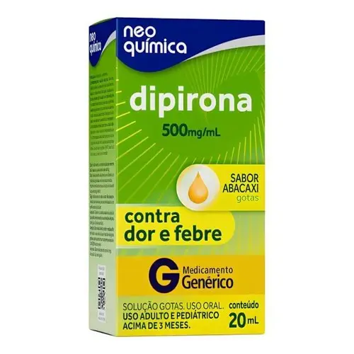 Dipirona 500mg/ml Gotas 20ml Sabor Abacaxi Neoquimica