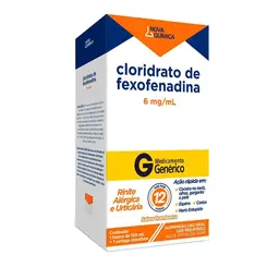 Cloridrato de Fexofenadina 6mg/ml Suspensão Oral Nova Química Sabor Framboesa Genérico 150ml