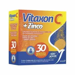 Vitaxon C + Zinco Vitamina C 500mg + Zinco 30 Comprimidos Efervecentes