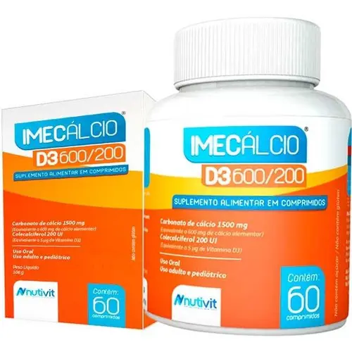 Imecalcio D3 600+200Ui 60 Comprimidos Imec