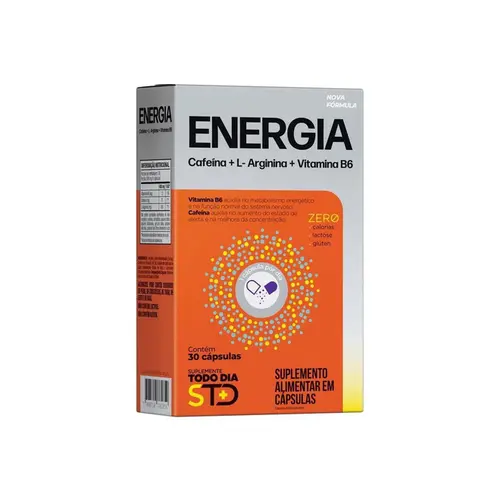 Energia + Cafeína + L - Arginina + Vitamina B6 30 Cápsulas Katiguá