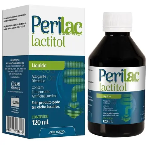 Perilac Lactitol Laxante Líquido 120ml Arte Nativa Sabor Sem Sabor