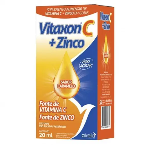 Vitaxon C+ Zinco Vitamina C + Zinco Sabor Caramelo Gotas 20ml