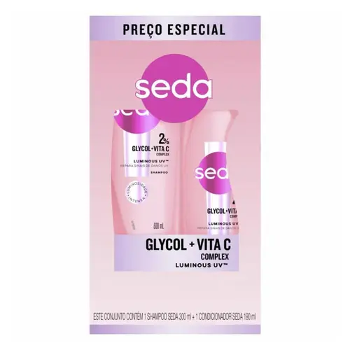 Shampoo Seda Luminous Glycol Vita C 300Ml + Condicionador 190Ml
