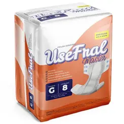 Fralda Geriatrica Usefral Regular Gr 8Unidades