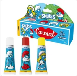 Hidratante Labial Carmed Smurfs Blueberry Incolor 10g