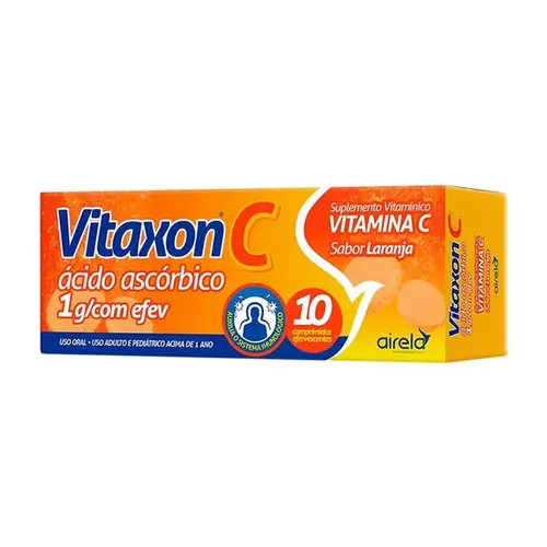 Vitaxon C Vitamina C 1g Sabor Laranja 10 Comprimidos Efervescentes