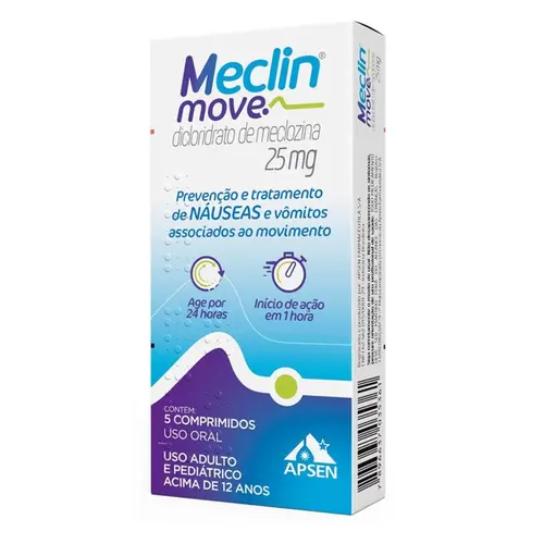 Meclin Move 25mg 5 Comprimidos