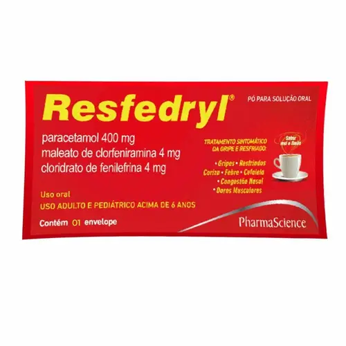 Resfedryl Paracetamol + Clorfeniramina + Fenilefrina Envelope 5g