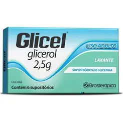 Glicel Supositório Adulto 2,5G Com 6 Unidades