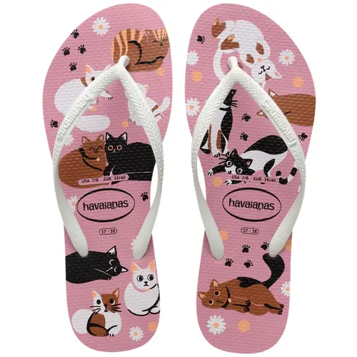 Chinelo Havaianas Feminino Slim Pets Rosa Chiffon 35/36