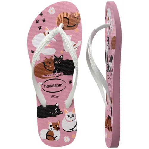 Chinelo Havaianas Feminino Slim Pets Rosa Chiffon 35/36