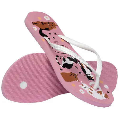 Chinelo Havaianas Slim Pets Rosa Chiffon 37/38