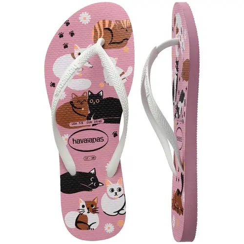 Chinelo Havaianas Slim Pets Rosa Chiffon 37/38
