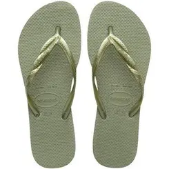 Chinelo Havaianas Feminina Slim Square Smoke Green Tamanho 35/36
