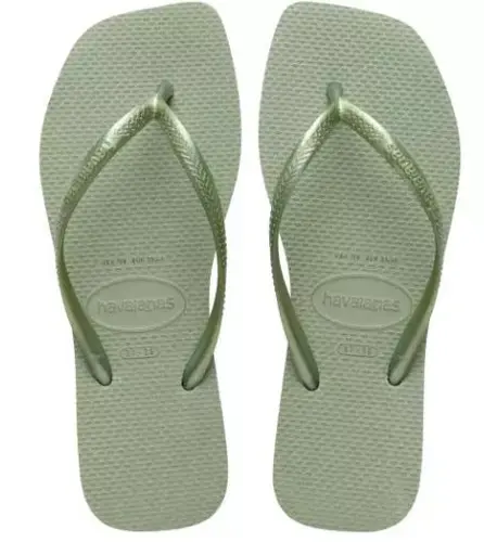 Chinelo Havaianas Feminina Slim Square Smoke Green Tamanho 37/38