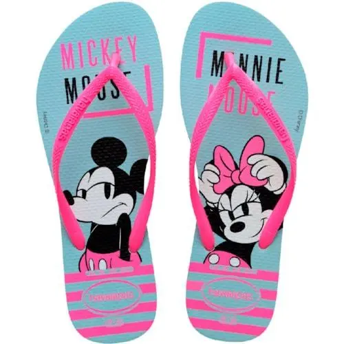 Chinelo Havaianas Slim Disney Azul-Rosa 37/38