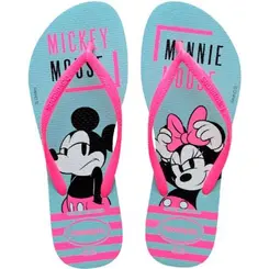 Chinelo Havaianas Slim Disney Azul-Rosa 37/38