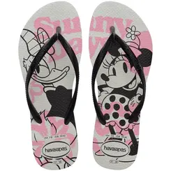Chinelo Havaianas Slim Disney Branco-Preto 35/36