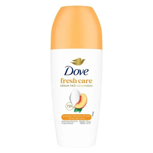Desodorante Antitranspirante Roll-On Dove Fresh Care Pêssego & Leite de Arroz 72h 50ml