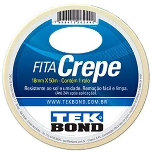 Fita Crepe Tekbond Branca 18X 50m
