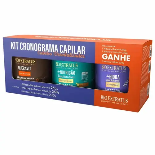 Kit Bio Extratus Cronograma Capilar Cabelos Desvitalizados 730g