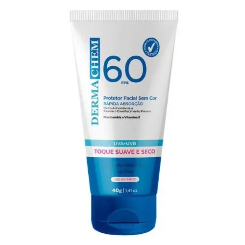 Protetor Solar Facial Dermachem Sem Cor Fps 60 40g