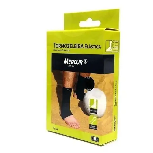 Tornozeleira Elastica Preta Grande Com 1 Par