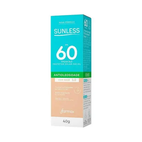 Protetor Solar Facial Sunless FPS 60 Com Base Cor 3.0 Clara 40g