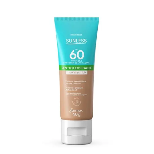 Protetor Solar Facial Sunless FPS60 Com Base Cor 4.0 Média