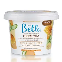 Cera Depil Bella Cremosa Para Microondas Mel E Aloe Vera 200g