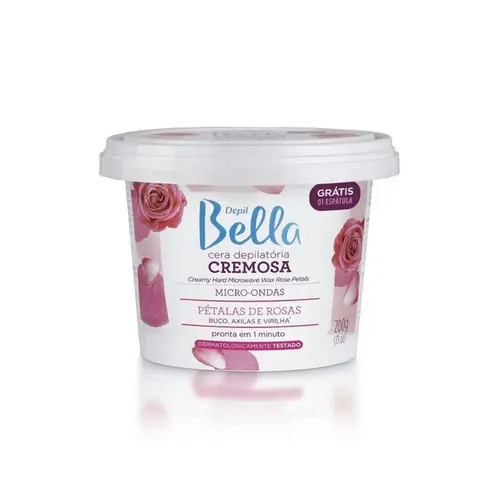 Cera Depil Bella Cremosa Para Microondas Pétalas De Rosas 200g