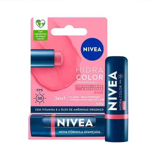 Protetor Labial Nivea Hidra Color Rosé 4,8g