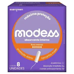 Absorvente Modess Interno Intenso Super Com 8 Unidades