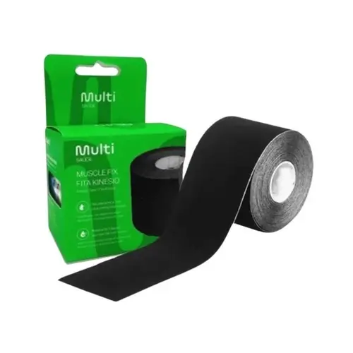 Fita Kinesio Multilaser Saúde Muscle Fix Rolo 5cm x 5M Preto