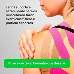 Fita Kinesio Multilaser Saúde Muscle Fix Rolo 5cm x 5M Bege