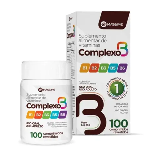 Suplemento Alimentar Complexo B 120 Comprimidos Revestidos Massime